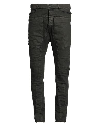 Masnada Man Jeans Dark Green Size 38 Cotton, Elastane In Black