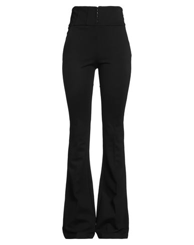 Simona Corsellini Woman Pants Black Size 8 Viscose, Polyamide, Elastane In Animal Print