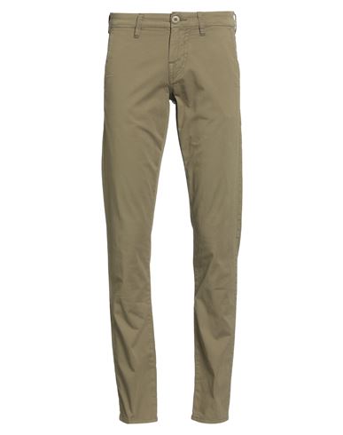 Guess Man Pants Military Green Size 28w-32l Cotton, Elastane In Green