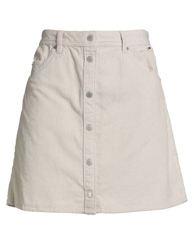 Tommy Jeans Woman Mini Skirt Light Grey Size M Cotton In Neutral