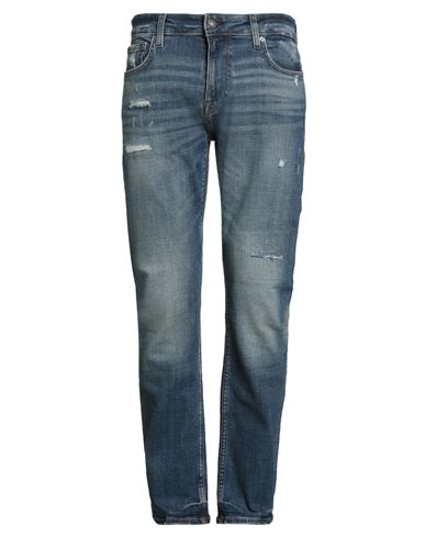 Guess Man Jeans Blue Size 33w-32l Cotton, Elastomultiester, Elastane In Blue