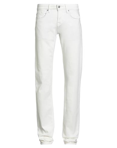 Guess Man Jeans White Size 28w-34l Cotton, Modal, Polyester, Silk, Elastane In White