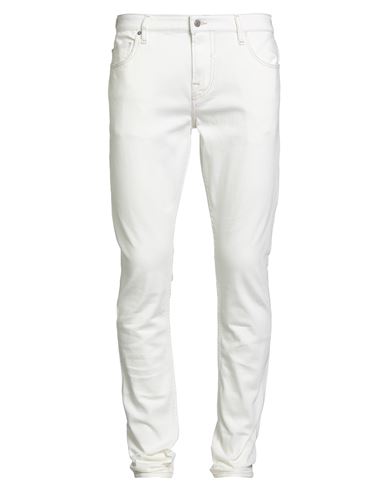 Guess Man Jeans White Size 33w-34l Cotton, Elastane In White