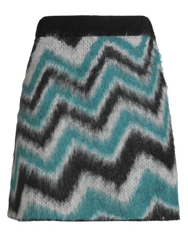 Suoli Woman Mini Skirt Deep Teal Size 8 Acrylic, Polyamide, Mohair Wool In Multi
