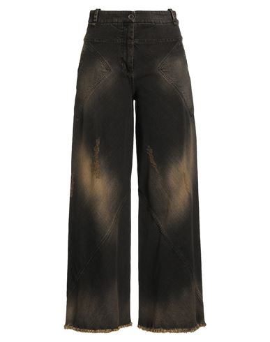 Masnada Woman Jeans Black Size 6 Cotton, Elastane In Brown