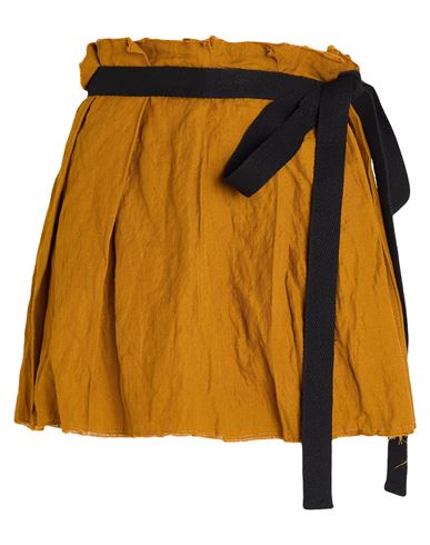 Masnada Woman Mini Skirt Marigold Size Onesize Cotton, Wool, Metal In Yellow