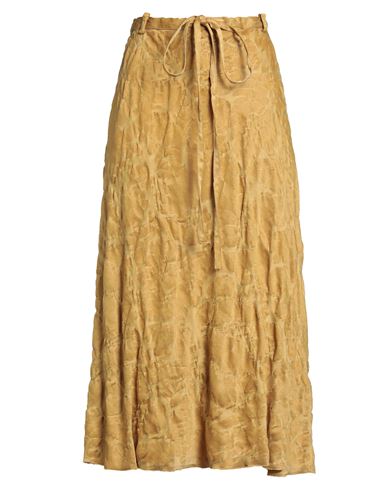 Masnada Woman Midi Skirt Mustard Size 4 Acetate, Wool In Yellow
