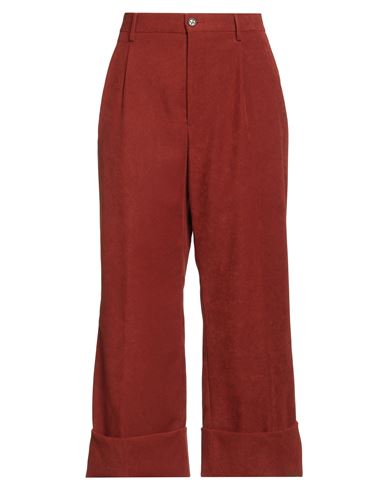 Berwich Woman Pants Rust Size 10 Polyester, Elastane In Red
