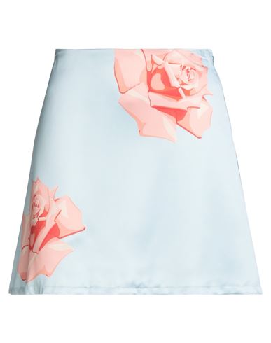 Kenzo Woman Mini Skirt Sky Blue Size 6 Viscose In Blue