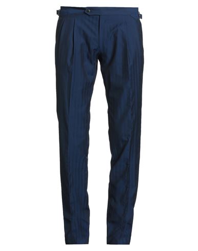 Luigi Bianchi Mantova Man Pants Navy Size 38 Virgin Wool, Cotton In Blue