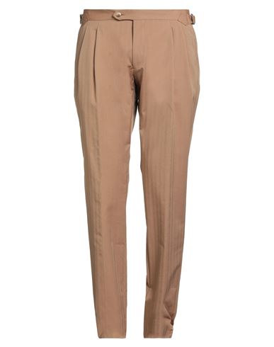 Luigi Bianchi Mantova Man Pants Camel Size 38 Virgin Wool, Cotton In Multi