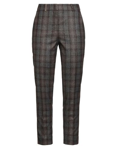 Peserico Icon 4718 Woman Pants Dark Brown Size 10 Virgin Wool, Polyamide, Polyester, Elastane In Brown