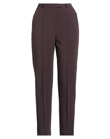 Alysi Woman Pants Plum Size 6 Polyester, Viscose, Elastane In Brown