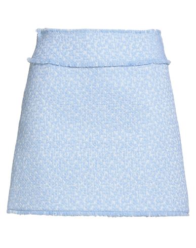 Dolce & Gabbana Woman Mini Skirt Sky Blue Size 2 Virgin Wool, Viscose, Polyamide In Blue