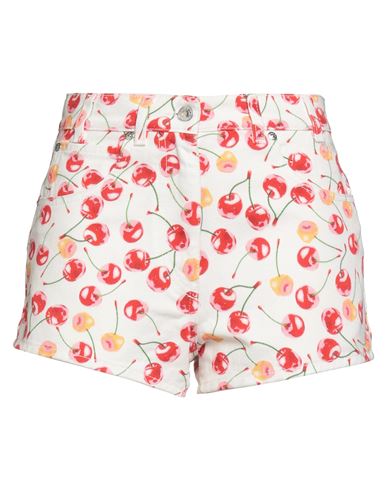 Msgm Woman Denim Shorts White Size 6 Cotton In White