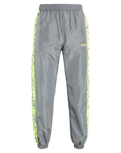 Versace Man Pants Grey Size L Polyester In Gray