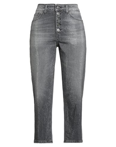 Dondup Woman Jeans Black Size 31 Cotton In Gray