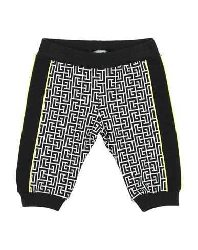Balmain Babies'  Newborn Pants Black Size 3 Cotton, Elastane