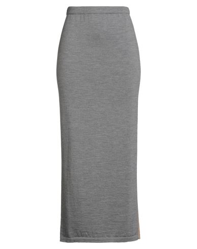 Moschino Woman Maxi Skirt Grey Size 8 Virgin Wool In Gray
