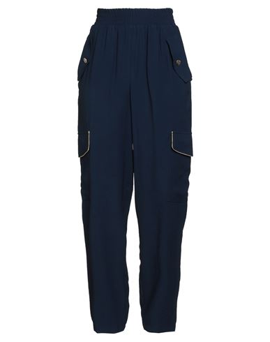 Kontatto Woman Pants Navy Size 6 Viscose, Polyester In Blue