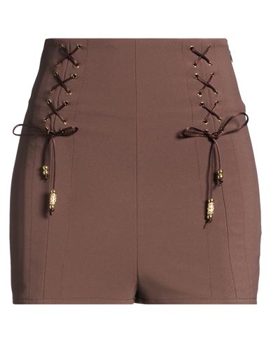Elisabetta Franchi Woman Shorts & Bermuda Shorts Chocolate Brown Size 8 Polyester, Elastane In Brown