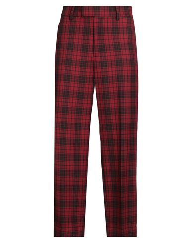 Maison Kitsuné Man Pants Brick Size 32 Wool In Burgundy