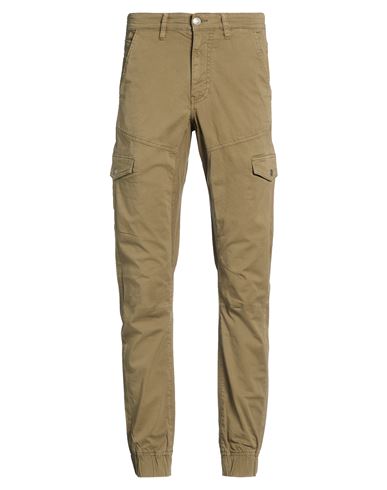 Guess Man Pants Military Green Size 29w-31l Cotton, Elastane In Green