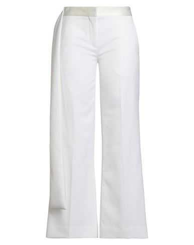 Victoria Beckham Woman Pants White Size 6 Polyester, Virgin Wool In White