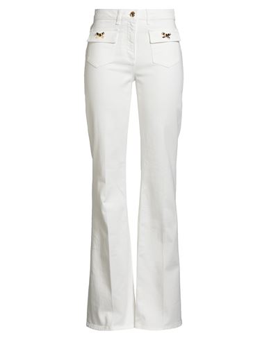 Elisabetta Franchi Ivory Cotton Jeans In Multi