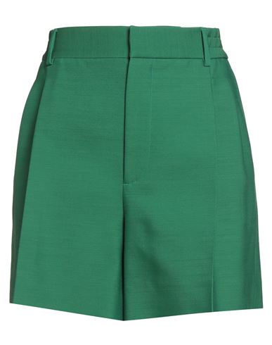 Valentino Garavani Woman Shorts & Bermuda Shorts Green Size 10 Wool, Silk, Elastane In Green