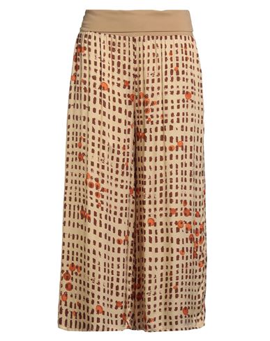 Manila Grace Woman Pants Beige Size 4 Viscose In Brown