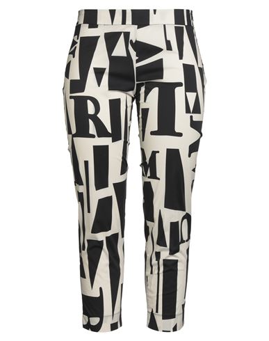 Maria Bellentani Woman Pants Ivory Size 12 Cotton, Elastane In Multi