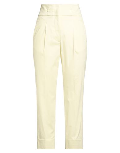 Peserico Woman Pants Pastel Yellow Size 12 Cotton, Elastane In Yellow