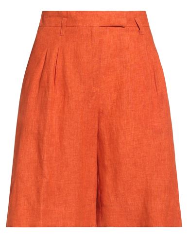 Maliparmi Malìparmi Woman Shorts & Bermuda Shorts Orange Size 4 Linen In Orange