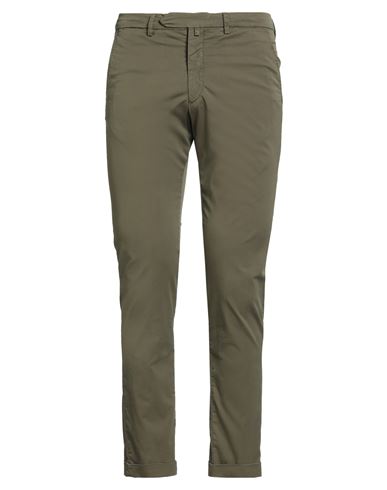 B Settecento Man Pants Military Green Size 30 Cotton, Elastane In Green