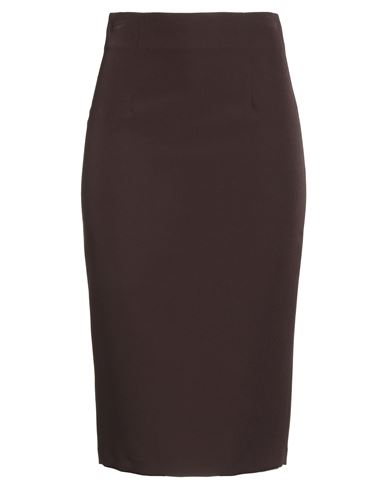 Compagnia Italiana Woman Midi Skirt Dark Brown Size 12 Polyester, Elastane In Brown