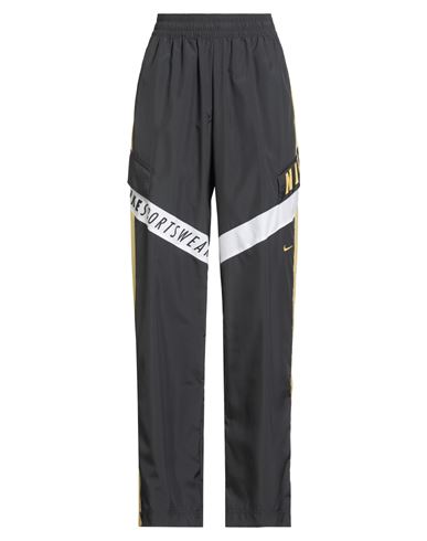 Nike Woman Pants Charcoal Size M Polyester In Gray