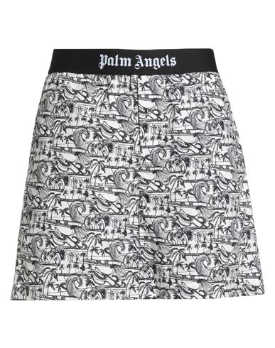 Palm Angels Man Shorts & Bermuda Shorts Black Size L Cotton, Polyamide, Polyester, Elastane In White