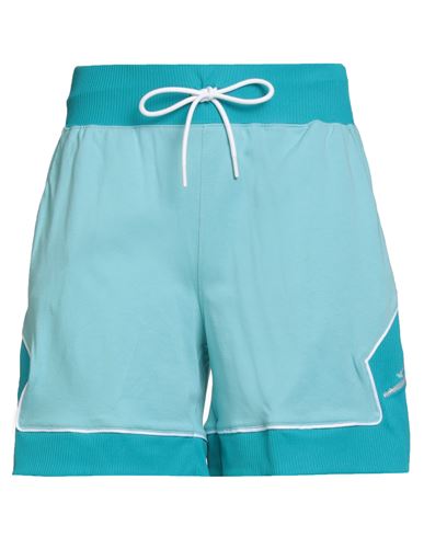 Jordan Woman Shorts & Bermuda Shorts Sky Blue Size L Cotton, Polyester In Blue