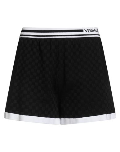 Versace Woman Shorts & Bermuda Shorts Black Size 12 Cotton, Viscose In Black