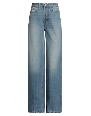Frame Woman Jeans Blue Size 24 Recycled Cotton, Post-consumer Recycled Cotton In Blue