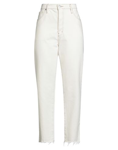 Frame Woman Jeans Ivory Size 32 Cotton In White