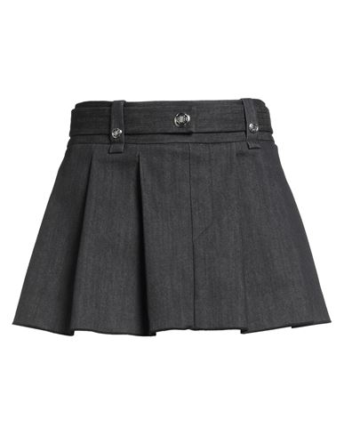 Maje Woman Denim Skirt Charcoal Size 8 Cotton, Polyester, Elastane In Gray