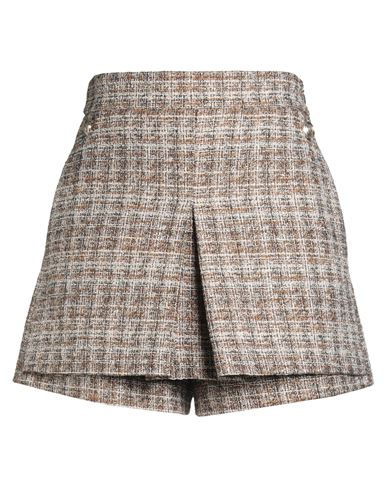 Maje Woman Shorts & Bermuda Shorts Brown Size 8 Cotton, Viscose, Acrylic, Metallic Fiber, Polyamide In Brown