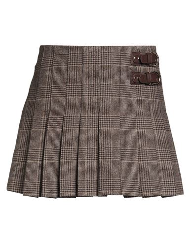 Maje Woman Mini Skirt Brown Size 8 Wool, Cotton, Polyamide, Acrylic, Cashmere