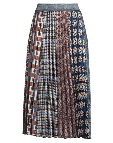 The Abito Milano Woman Midi Skirt Blue Size 8 Polyester In Blue