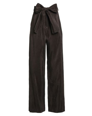 Valentino Garavani Woman Pants Dark Brown Size 4 Silk In Black