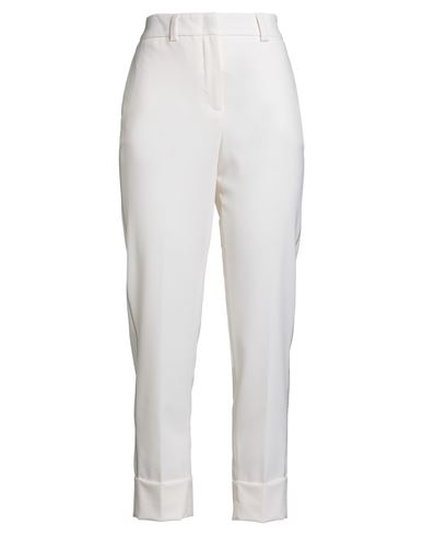 Peserico Woman Pants Ivory Size 12 Polyester, Virgin Wool, Elastane In White