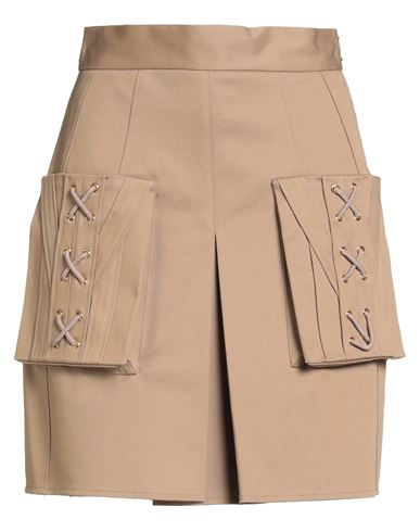 Elisabetta Franchi Woman Mini Skirt Sand Size 4 Cotton, Elastane In Brown