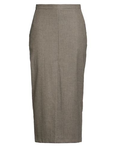 Pinko Woman Midi Skirt Beige Size 10 Wool, Viscose, Polyester, Elastane In Multi